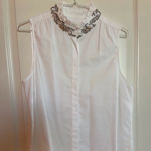 J Crew Jeweled Collar Sleeveless Top